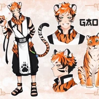 Um híbrido tigre das neves e um híbrido tigre laranja normal.rasy thumbnail