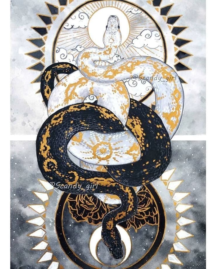 Ying and Yang snake twins thumbnail