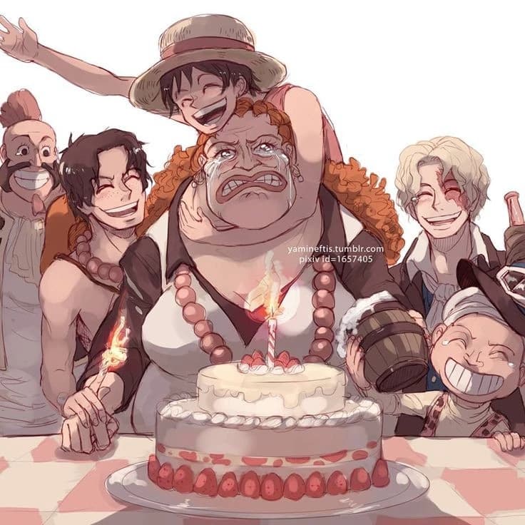 Ace, Sabo, Luffy and Dadan  thumbnail
