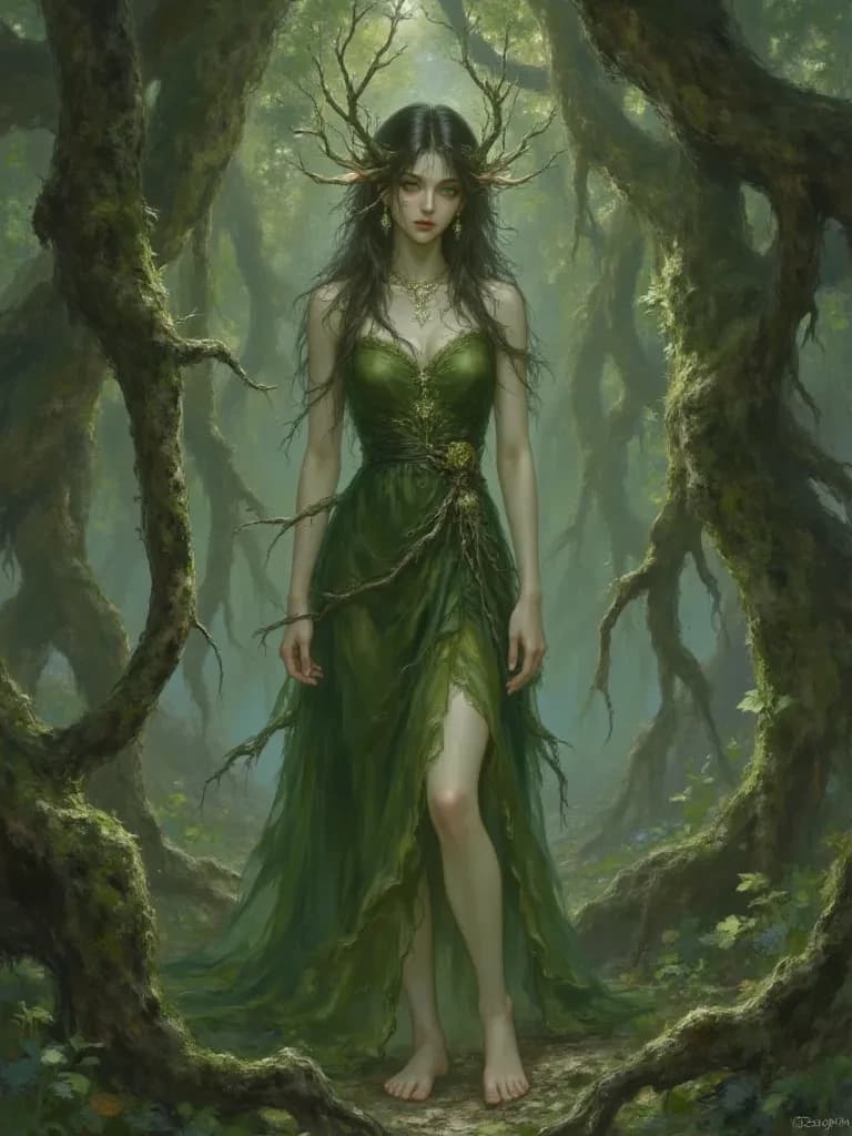 Elara, the Whispering Willow Dryad thumbnail