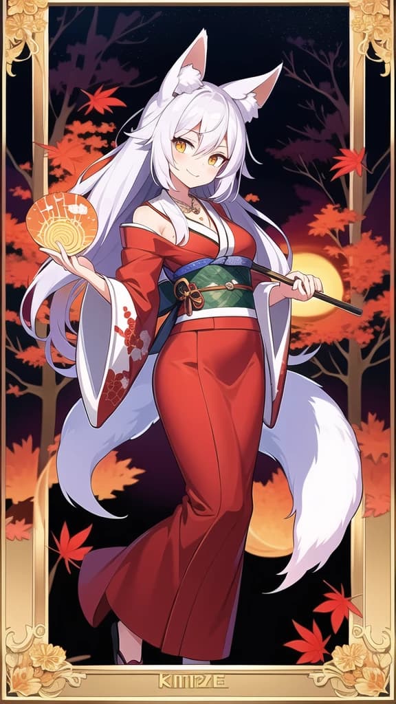 White kitsune girl thumbnail
