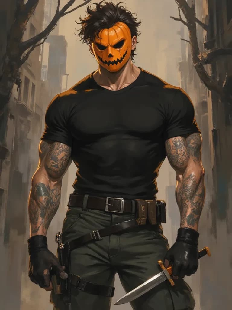 Masked Man at a Halloween Party thumbnail