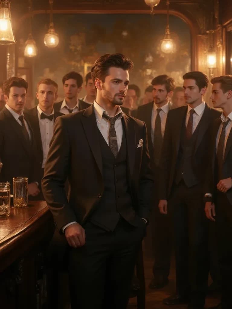 Bar full of men thumbnail