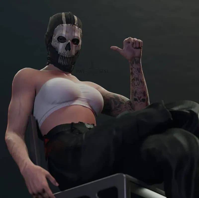 simon ghost riley (turned into a female) thumbnail