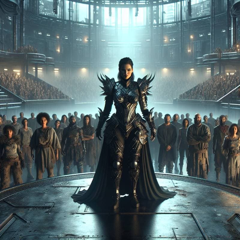 Dystopian Gladiator Sports Commissioner AI thumbnail