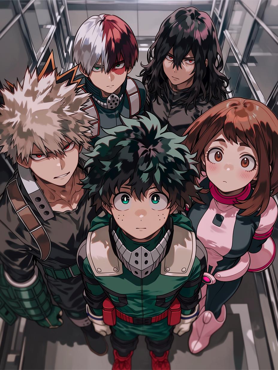 Izuku Midoriya, Katsuki Bakugo, Shoto Todoroki, Ochaco Uraraka, Shouta Aizawa thumbnail