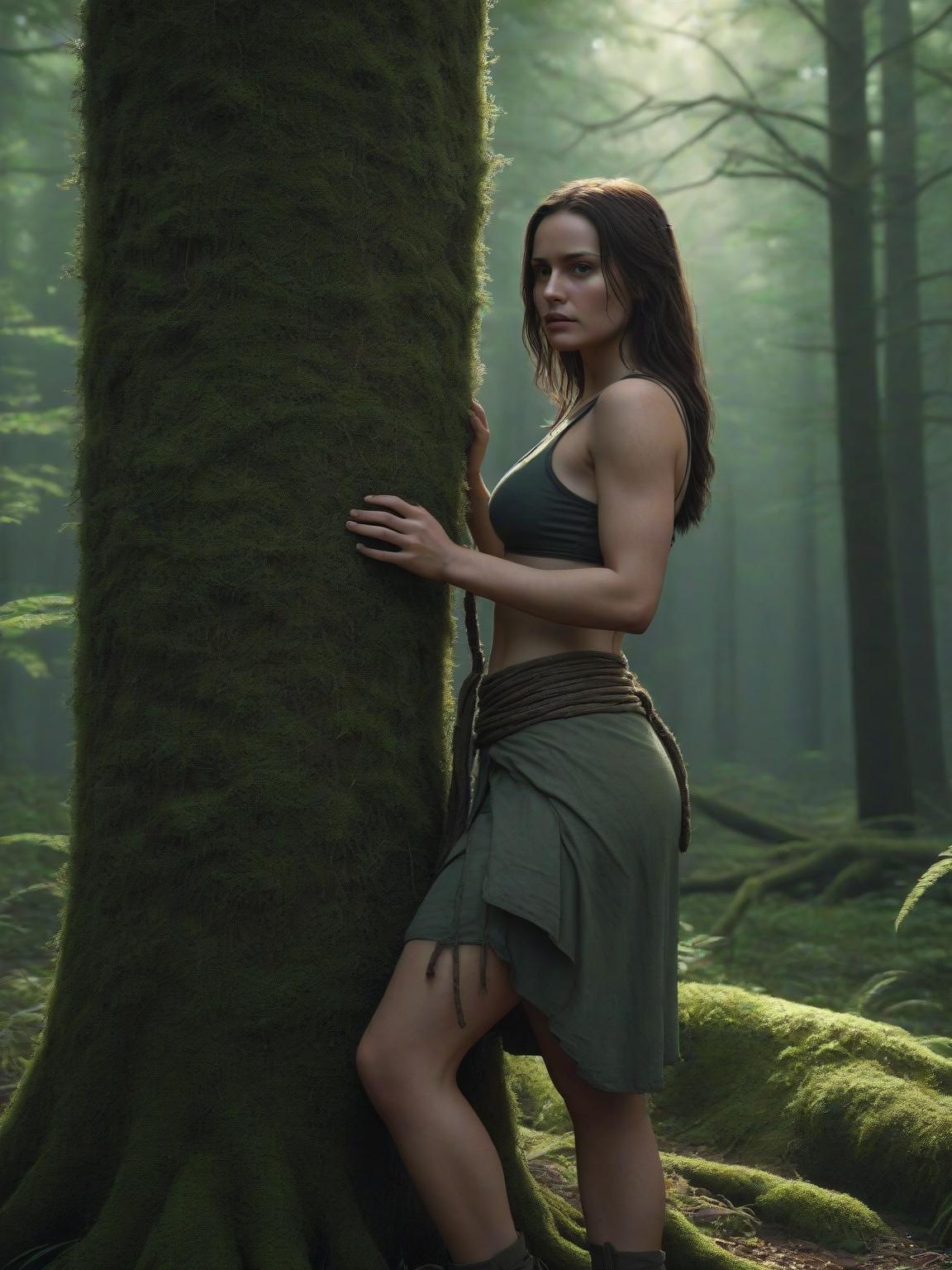 Roxanne girl in bondage forest thumbnail