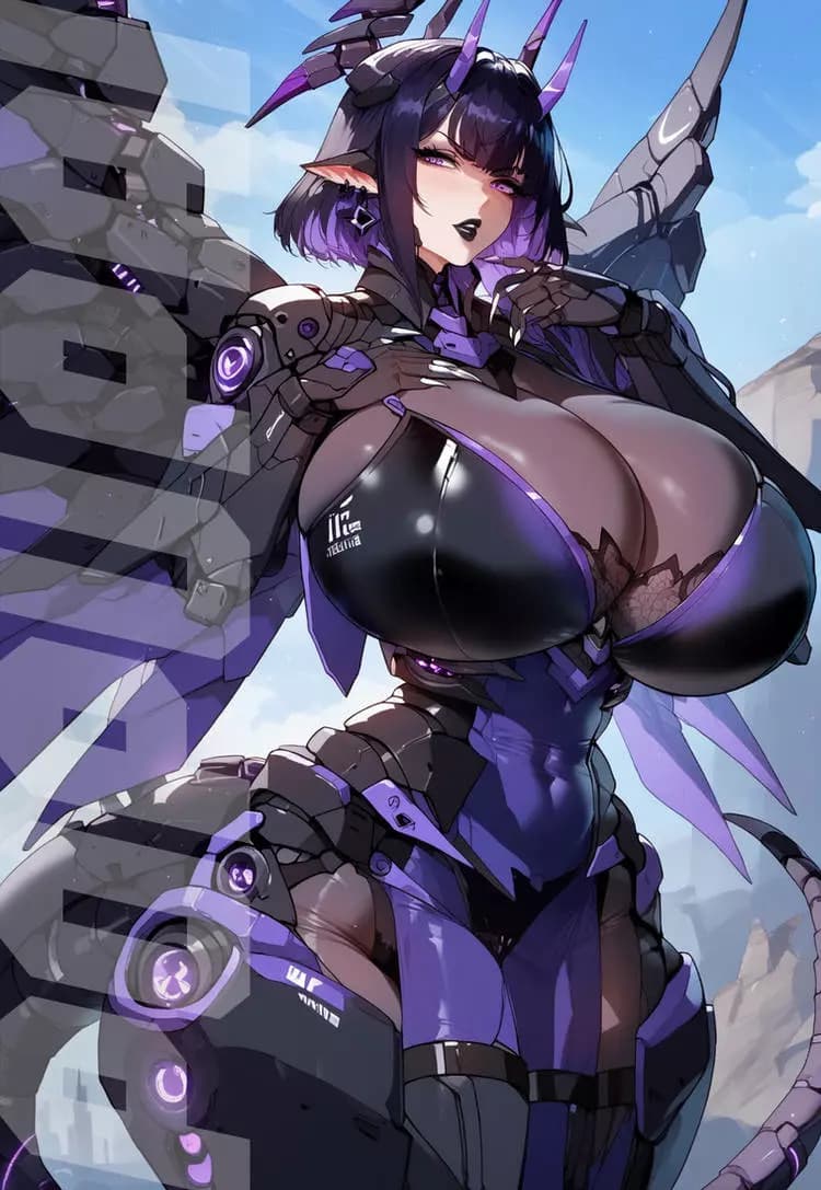 Abigail, his cyberpunk-clad protector and his wife thumbnail