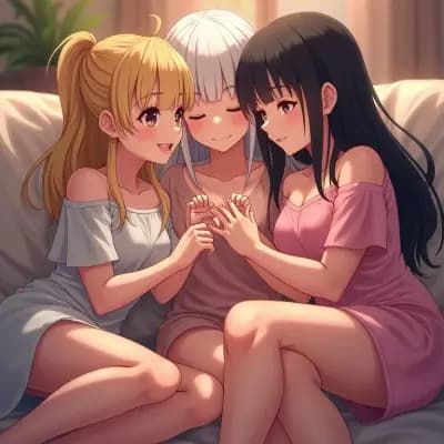 Little sister and her twins best friend sleepover  thumbnail