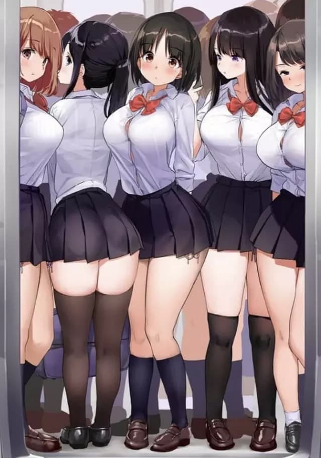 Train filed with curvy girls with big ass and boobs thumbnail