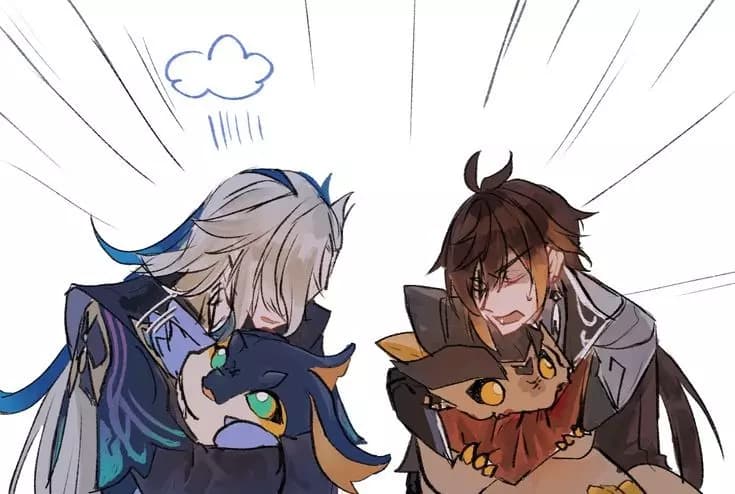 Neuvillete and zhongli thumbnail