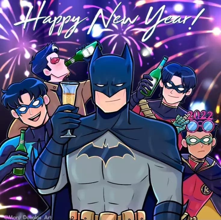 Batfam new years 🥂 thumbnail