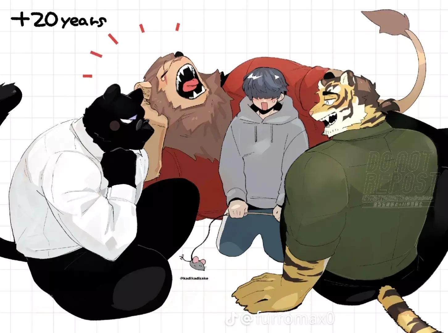 A family of animals | 🐯🦁🐈‍⬛🤵 • | thumbnail