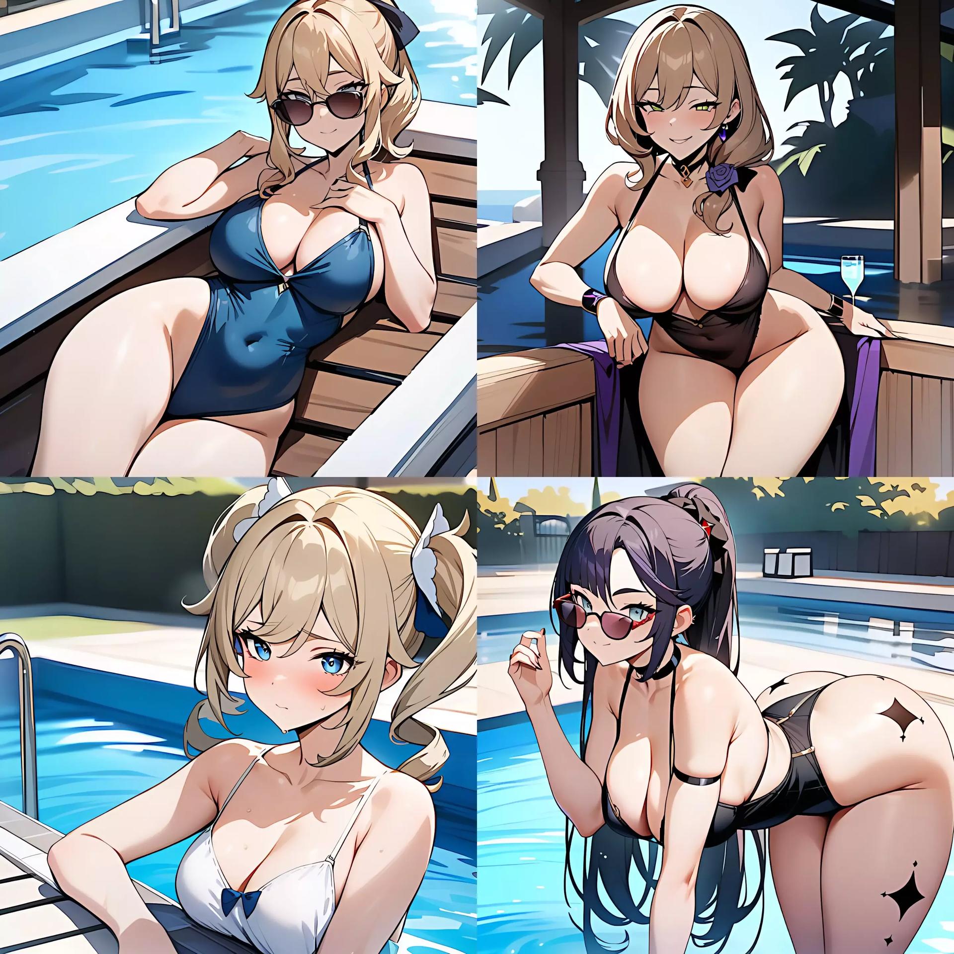 Mondstat pool party with the girls thumbnail
