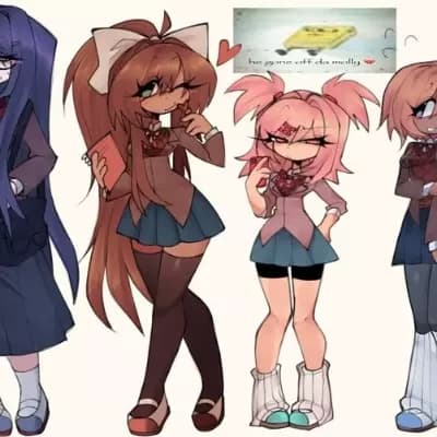 Sayori, Natsuki, Yuri, Monika (Doki Doki Literature Club) thumbnail