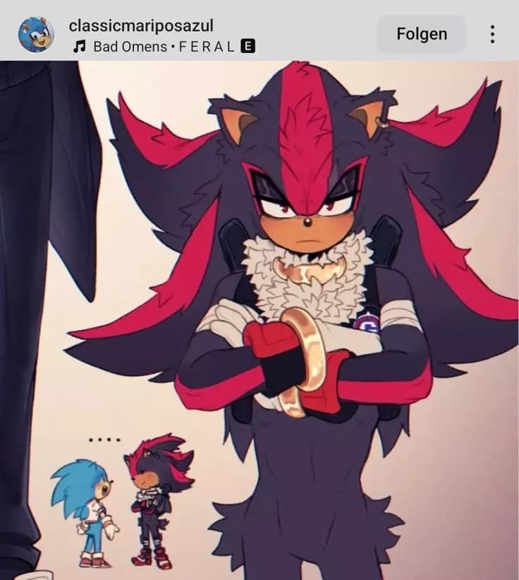 Shadow the half-wolf hedgehog. thumbnail