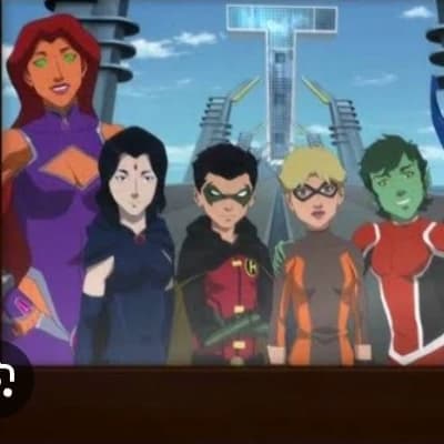 Sterla, Robin, Nightwing, Beast Boy, Blue Beetle, and Earth thumbnail