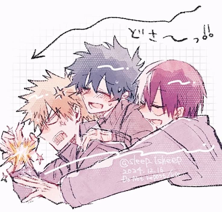 Todoroki, Bakugou and Deku ♡ thumbnail