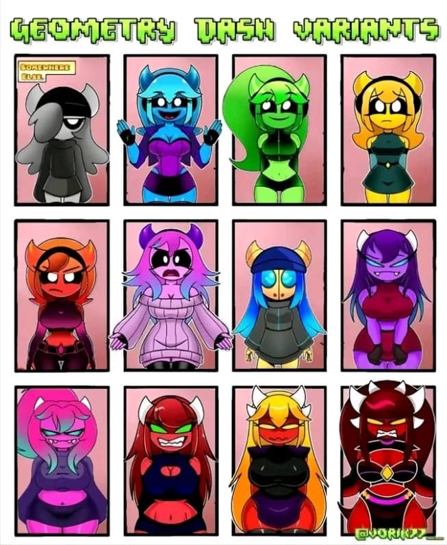 Geometry Dash Variantes girls thumbnail