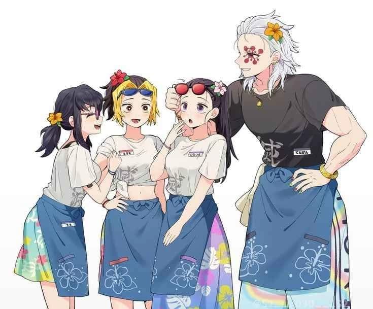 Tengen Uzui and his three wives thumbnail