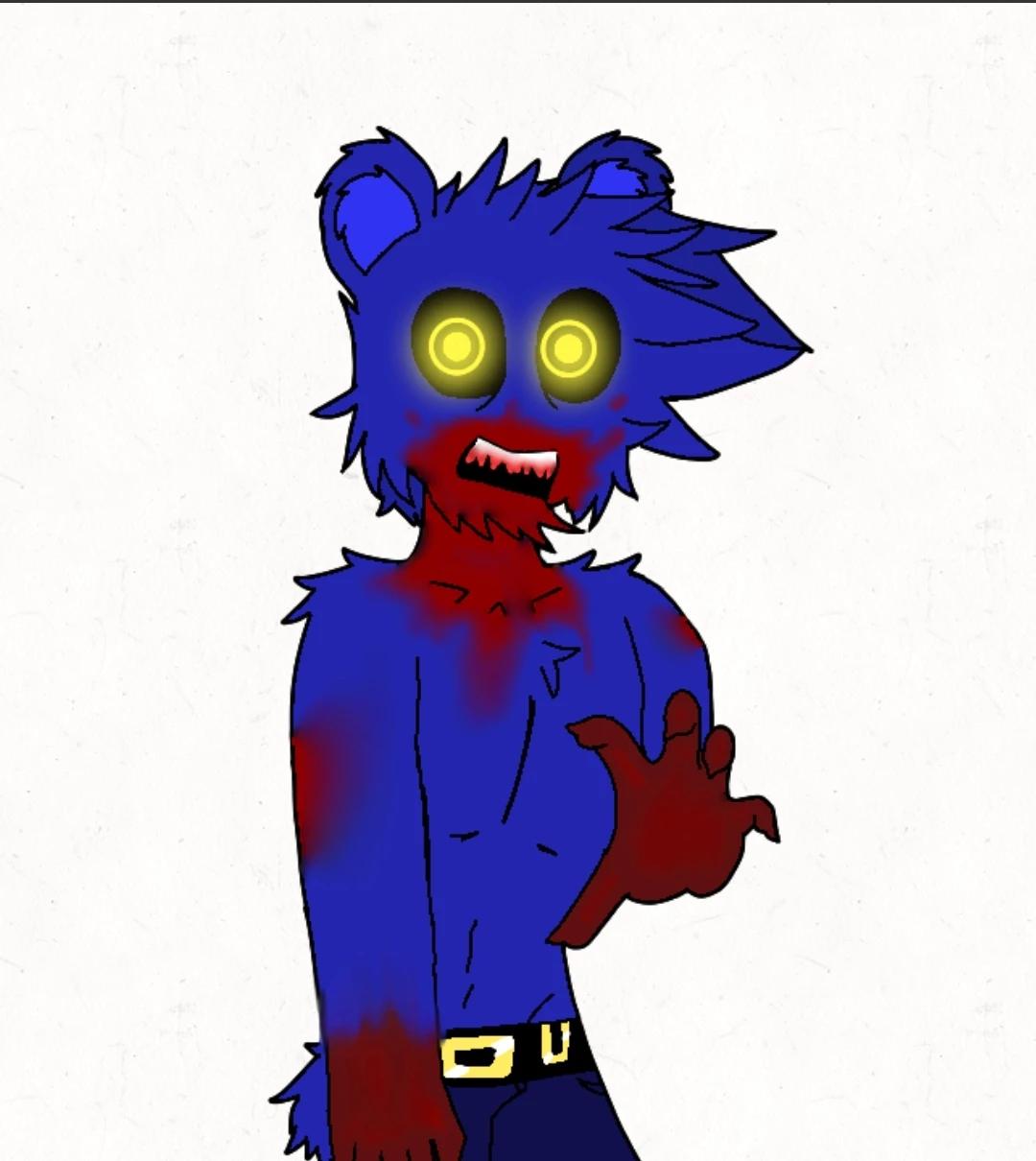 Jevin the blue bear-Sprunki (under Black the black demon-sprunki's control) thumbnail