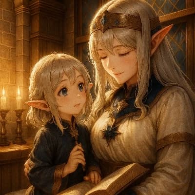 Bridget and her elf daughter thumbnail