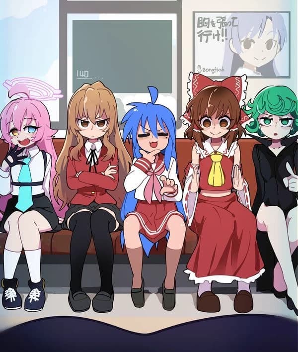 Hoshino Takanashi, Taiga Aisaka, Konata Izumi, Reimu Hakurei, Tatsumaki thumbnail