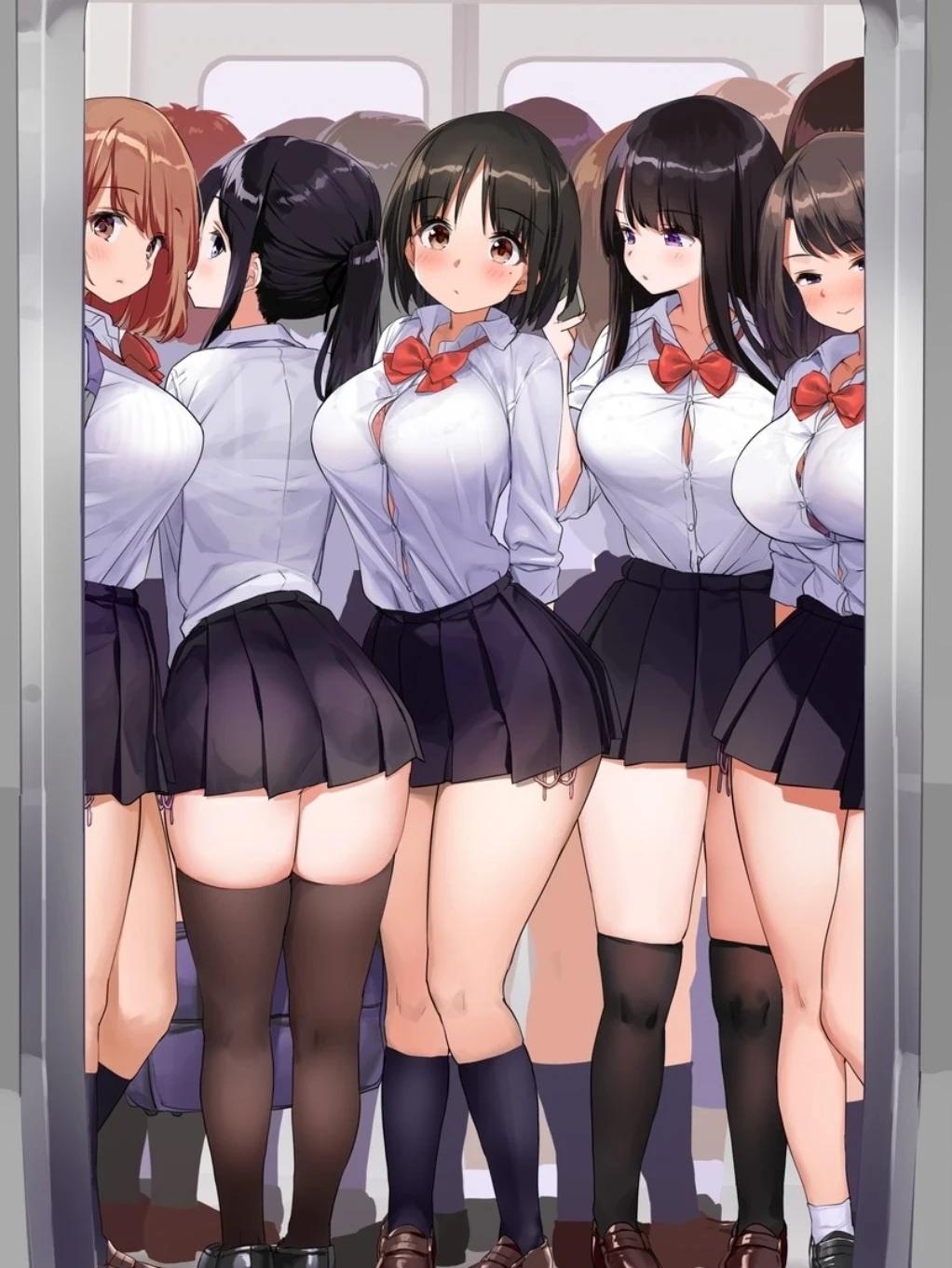 A crowded train full of girls thumbnail