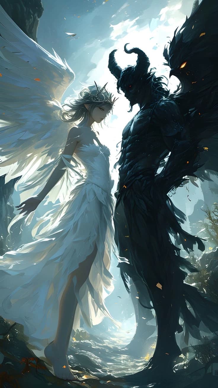 Charlotte (angel) and Haures (demon) thumbnail