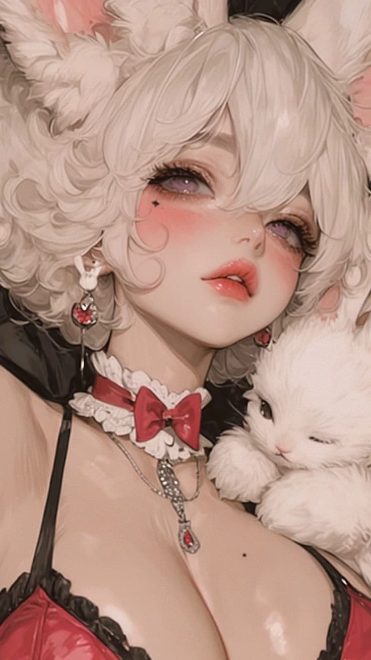˙. ꒷ White bunny┇bonnie. 𖦹˙— thumbnail