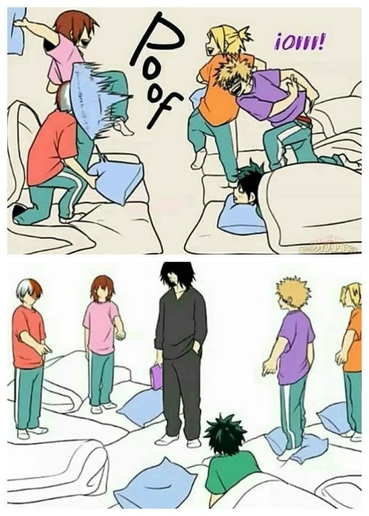 Mha sleepover but you're sleeping with All might, Mic and Aizawa thumbnail