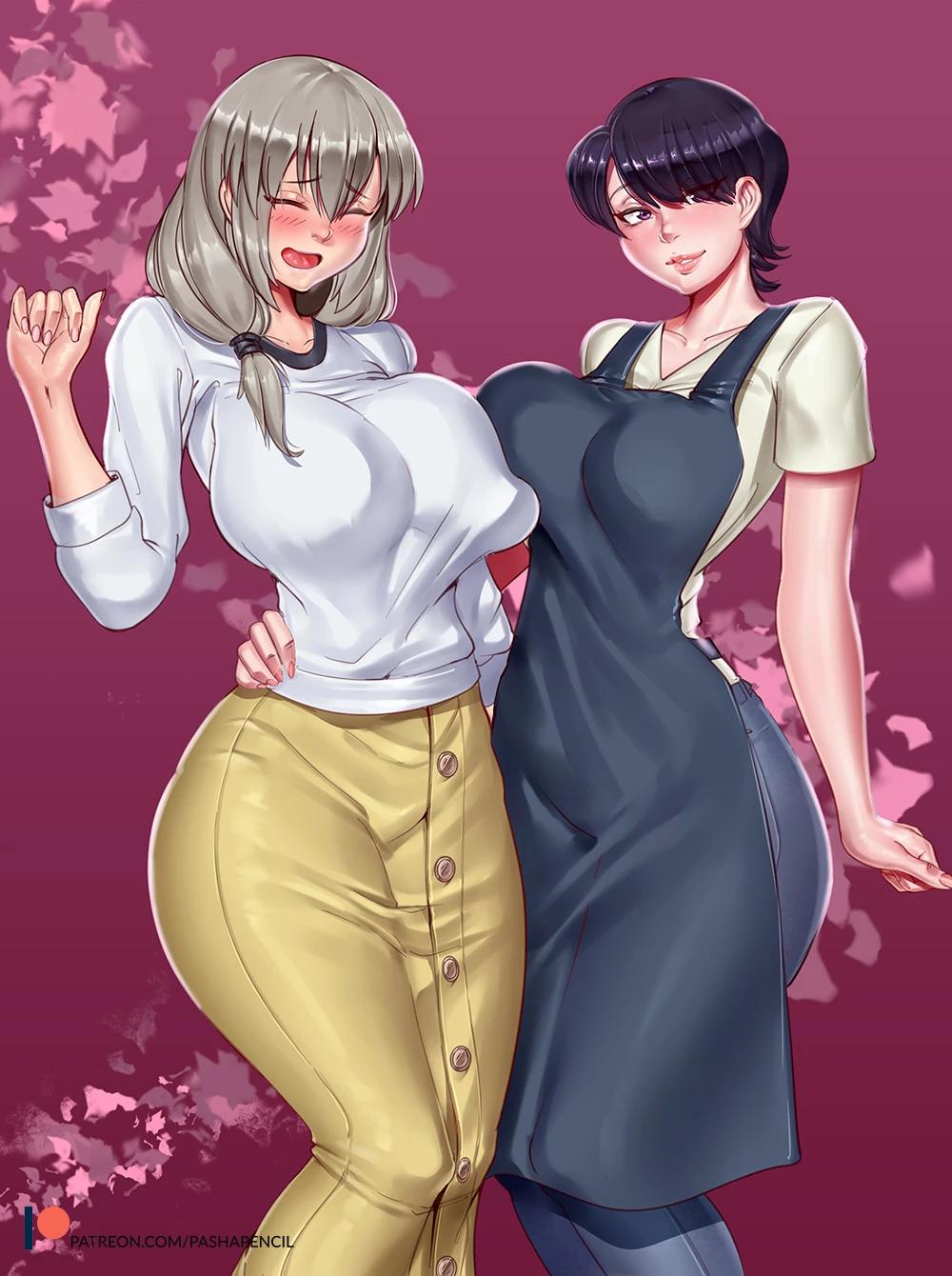 Sora (blonde) and Mio (dark-haired) Age: Sora is 42 years old, Mio is 44 years old thumbnail