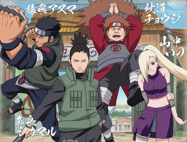 Team 10 Asuma, Shikamaru Ino und Chōji thumbnail