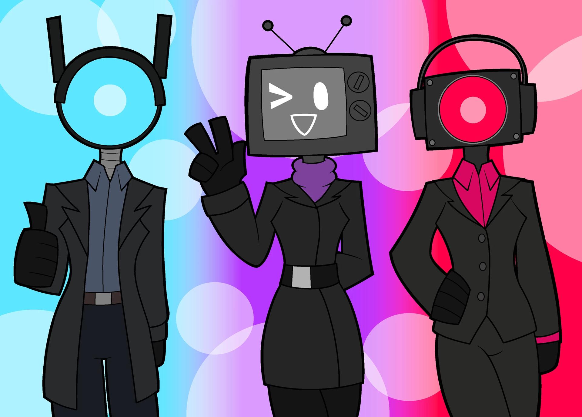 plunger man tv woman camera woman speaker woman plunger speaker man thumbnail