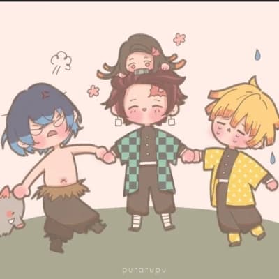 Tanjiro Kamado, Zenitsu Agatsuma, and Inosuke Hashibira thumbnail