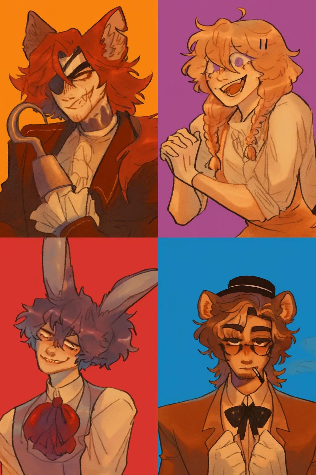 Freddy, Bonnie, Foxy y Chica (FNAF) thumbnail