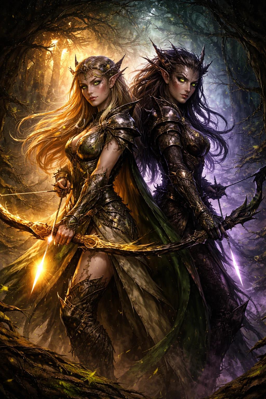 Naestra and Arahan (the Sisters of Twilight) – Life/Death Duality - Elves thumbnail