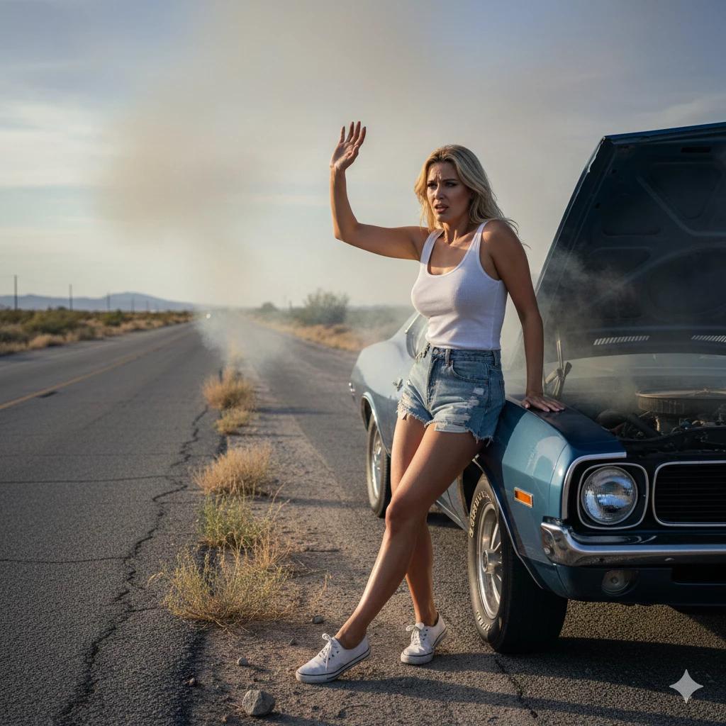 Stranded Lady on the Road thumbnail