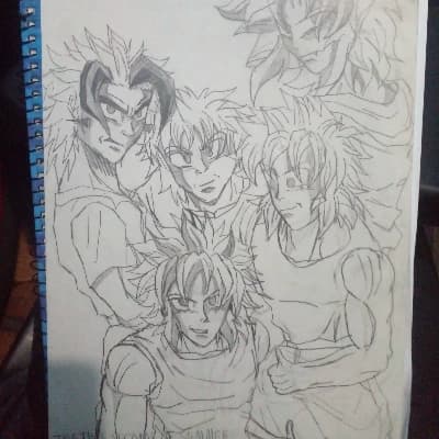 The quintuplets from the manga "Seven guys vs Serve killers" thumbnail