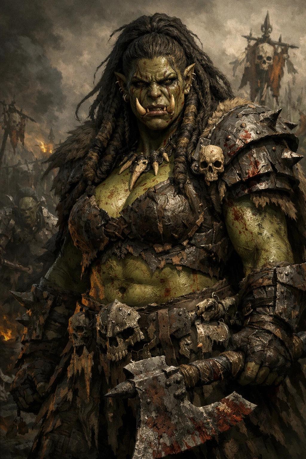 GRISHAK BONEBREAKER The Matron of the Black Waaagh Warchief Orcs Fron Kingdoms thumbnail