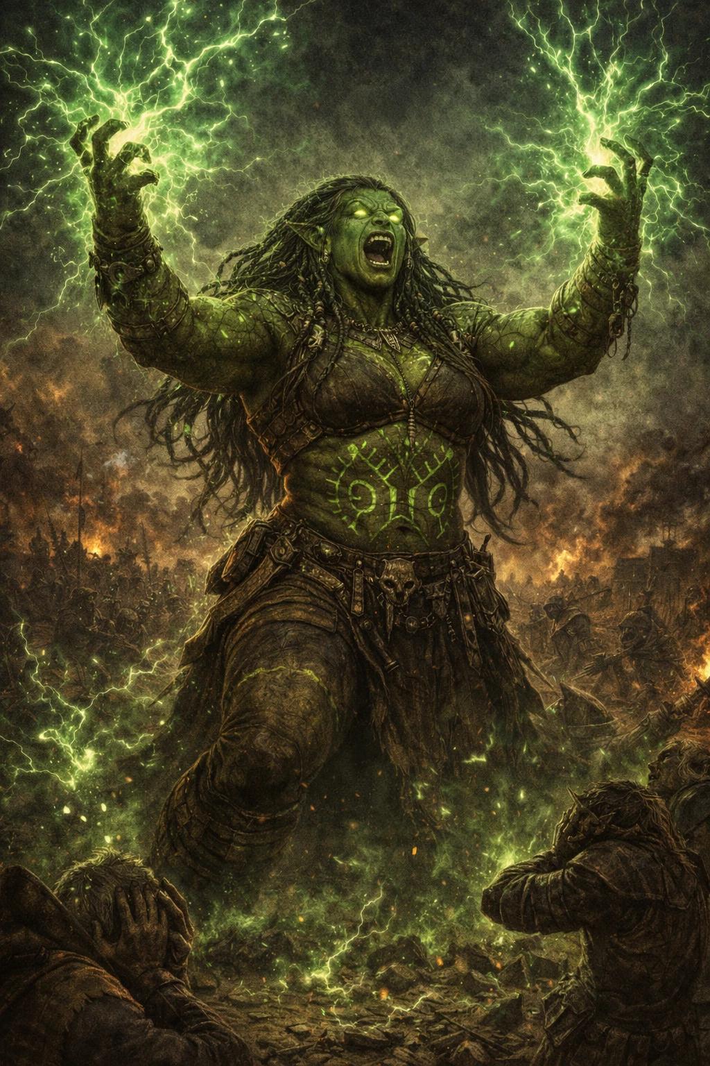 MORKHESSA THUNDEREYES The Witch of the Green Storm Battle Sorceress Orcs thumbnail
