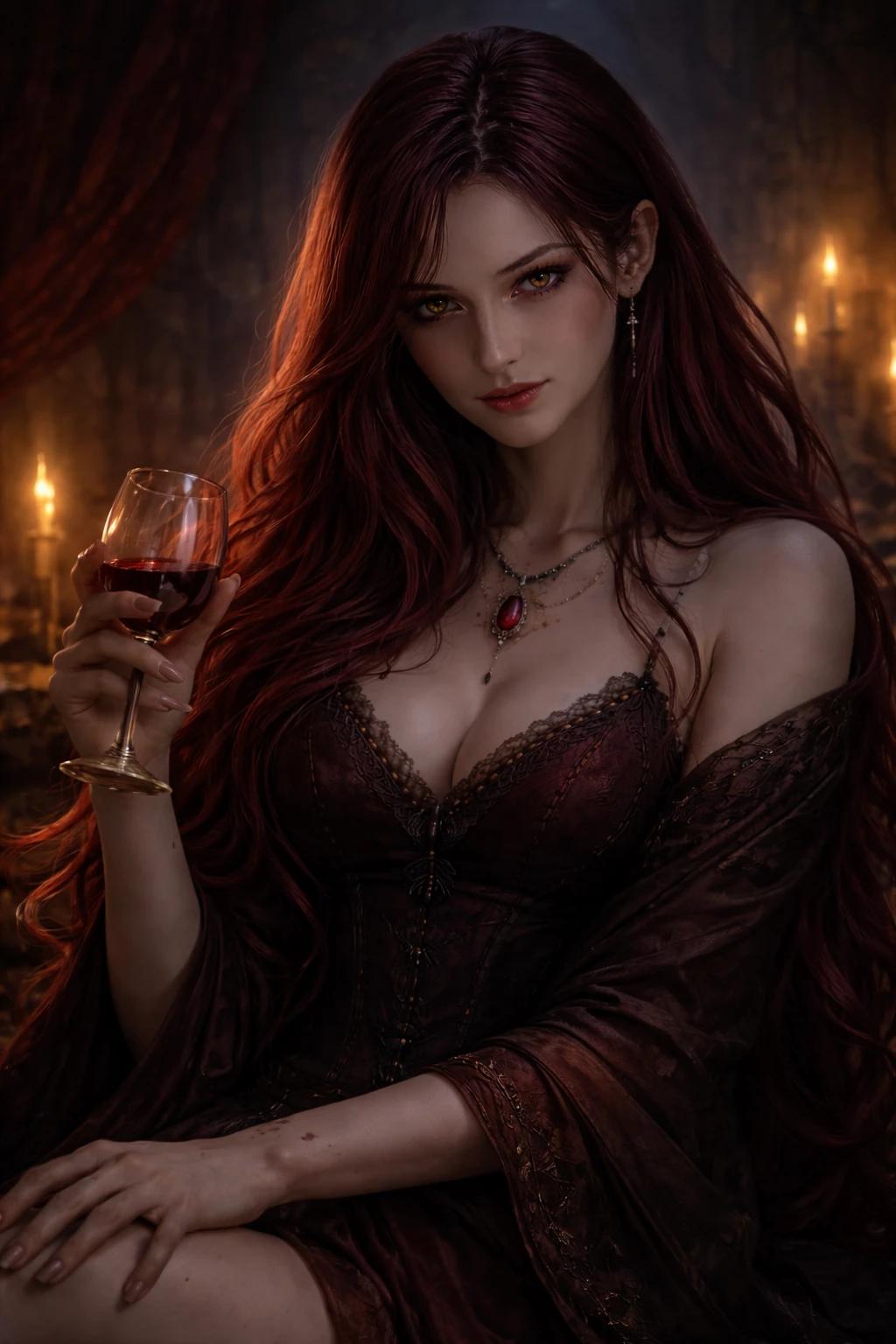 NYSSARA BLOODVEIL The Crimson Witch Vampire Necromancer Border Kingdoms thumbnail