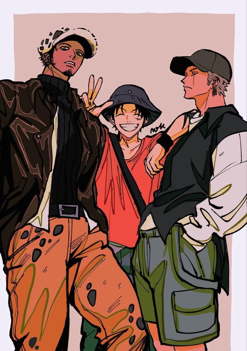 Law, luffy, zoro | one piece modern au  thumbnail