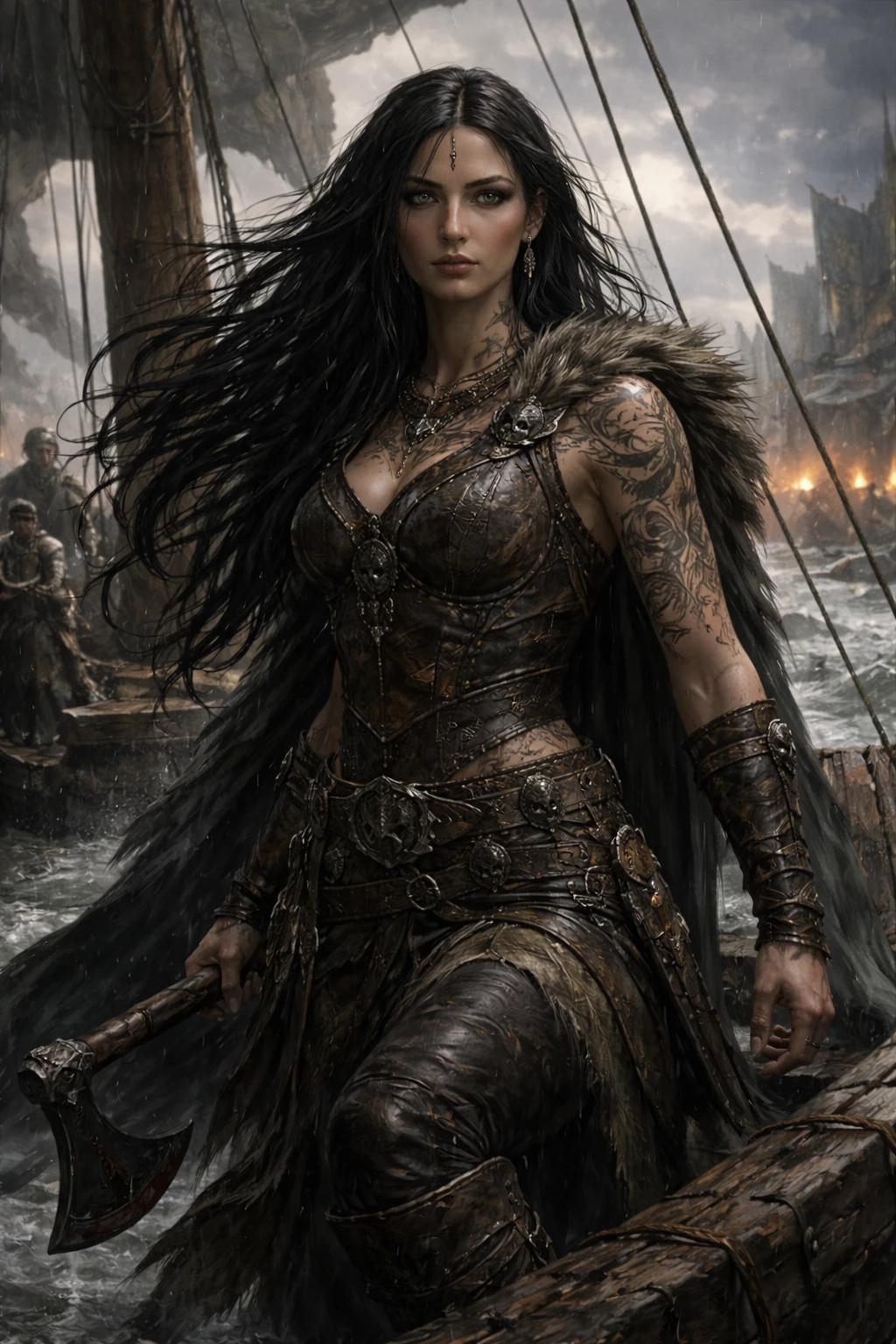 MORRIGAN BLACKWAVE Princess of the Broken Sea heiress raider Norsca Front Kingdoms thumbnail