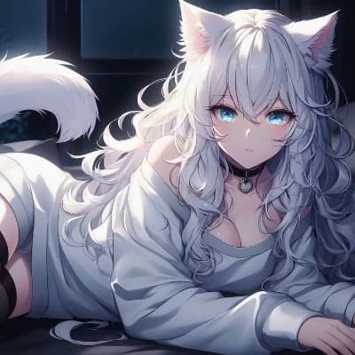 Xiǎo Huā (小花)- his beloved white cat who is in heat thumbnail