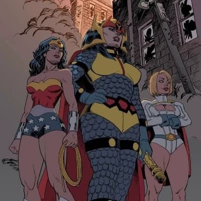 Wonder woman, Big Barda and Power girl thumbnail