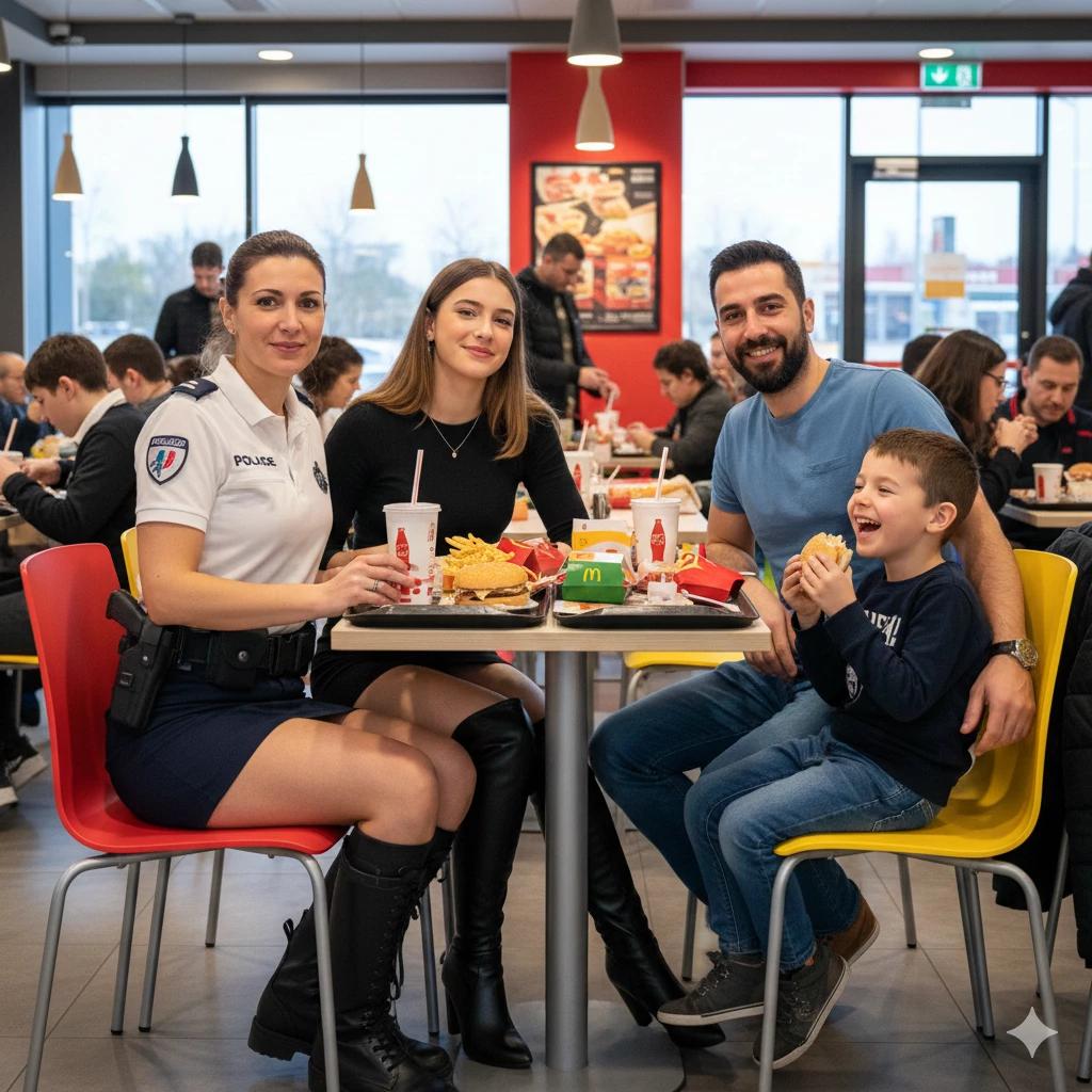 A Saturday lunchtime, in a busy fast-food restaurant thumbnail