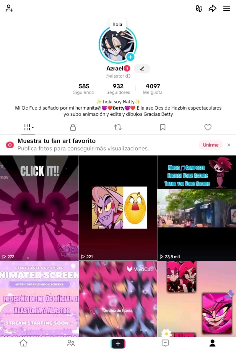 real tikTok account thumbnail