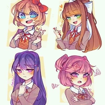Monika, Sayori, Yuri, and Natsuki thumbnail