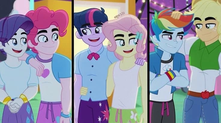 Applejack, Butterscotch, Elusive, Dusk Shine, Bubbie Berry, Rainbow Blitz thumbnail